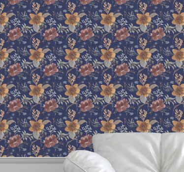 papel de parede floral elegância botânica - TenStickers