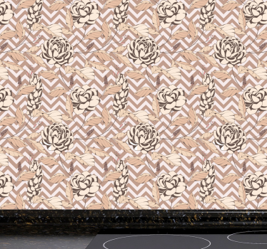 papel de parede de flores padrão floral ornamentado - TenStickers