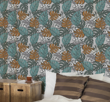 Papel de parede de natureza folhas de monstera - TenStickers
