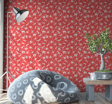 Papel de parede de natureza selva com macacos - TenStickers