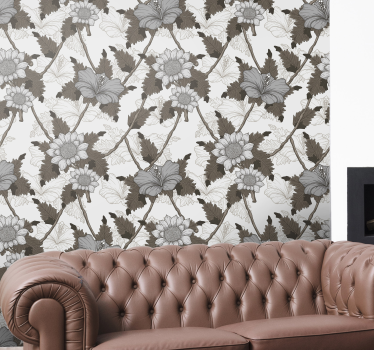 Papel de parede decorativo de Flores brancas - TenStickers