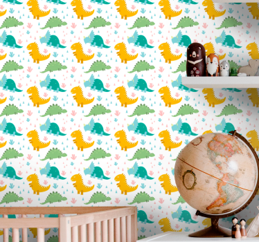 Papel de parede dinossauros desfile de dinossauros - TenStickers