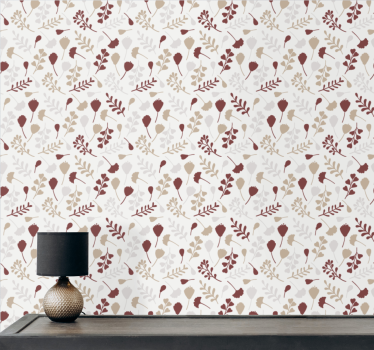 papel de parede floral arranjo de galhos marrons - TenStickers