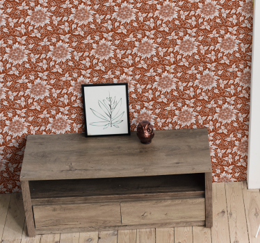papel de parede floral charmosa exibição bege - TenStickers