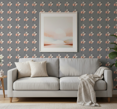 Papel de parede floral com design abstrato de orquídeas - TenStickers