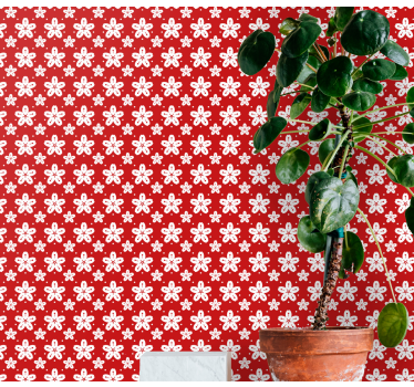 papel de parede floral conjunto com motivos florais - TenStickers