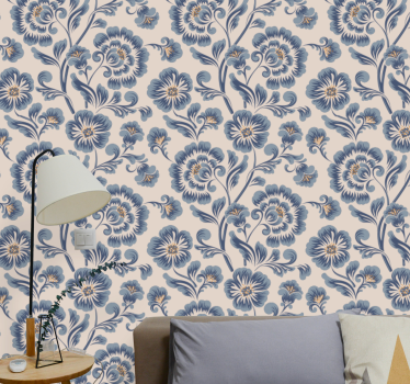 papel de parede floral elegância floral do damasco - TenStickers