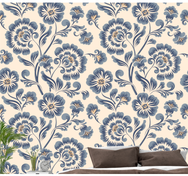 papel de parede floral elegância floral ornamentada - TenStickers