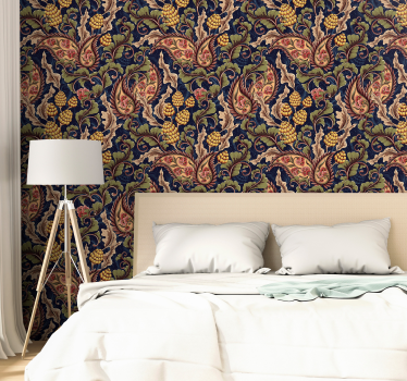 papel de parede quarto de casal elegante arranjo de flores - TenStickers