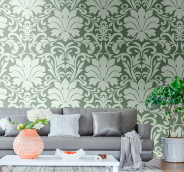 papel de parede floral elegante motivo de folhagem - TenStickers