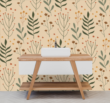 papel de parede floral estampa botânica floral - TenStickers