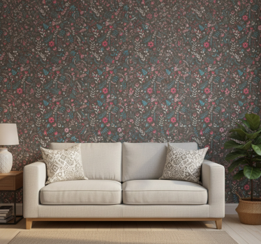 Papel de parede floral estampa floral colorida - TenStickers
