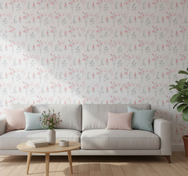Papel de parede floral flores de cerejeira rosa - TenStickers