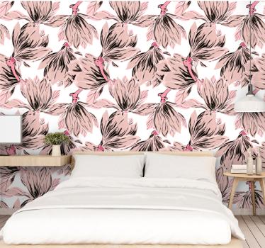 papel de parede floral flores rosas elegantes - TenStickers