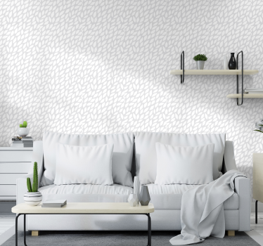 Papel de parede floral folhas brancas - TenStickers