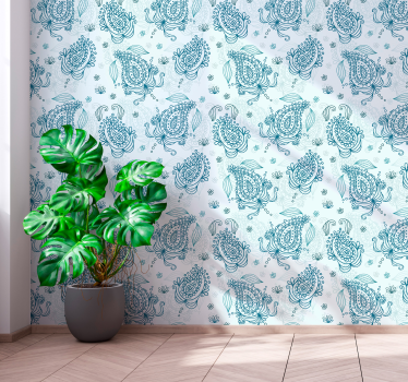 Papel de parede floral formas de gota floral - TenStickers