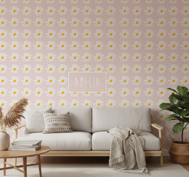 Papel de parede floral ilustração de flores boho - TenStickers