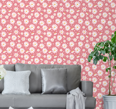 Papel de parede ornamental lindas margaridas - TenStickers