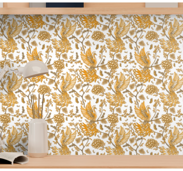 papel de parede floral motivo botânico floral - TenStickers