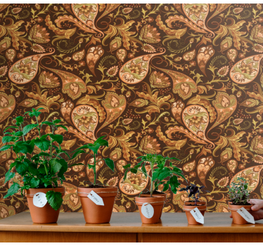 papel de parede floral motivos botânicos ornamentados - TenStickers