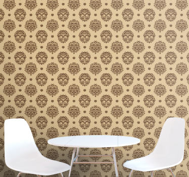 Papel de parede floral padrão bege antigo - TenStickers