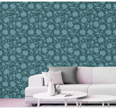 papel de parede floral padrão de floreio ornamentado - TenStickers