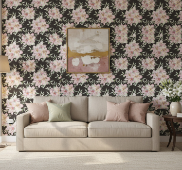 Papel de parede floral padrão de lírios aquarelados - TenStickers