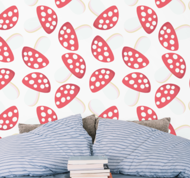 Papel de parede quarto de casal padrão morango estilizado - TenStickers