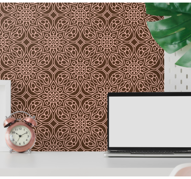 papel de parede floral padrão de simetria floral - TenStickers