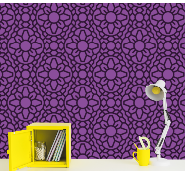 papel de parede floral padrão geométrico floral - TenStickers