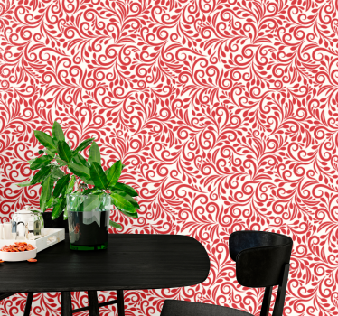 papel de parede floral redemoinhos ornamentais - TenStickers