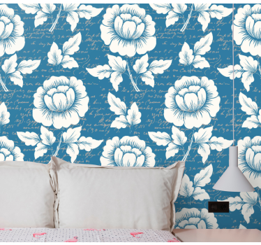 papel de parede floral roteiro floral elegante - TenStickers