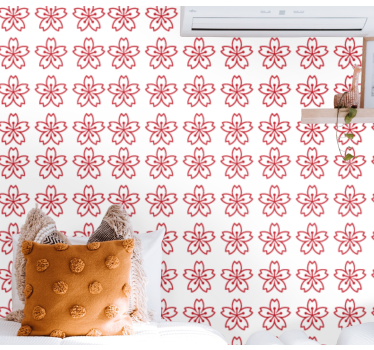 papel de parede floral simetria floral - TenStickers