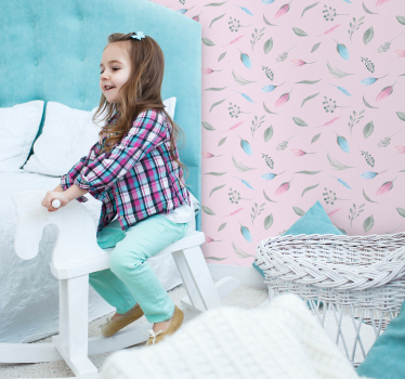 papel de parede flores Flor rosa - TenStickers