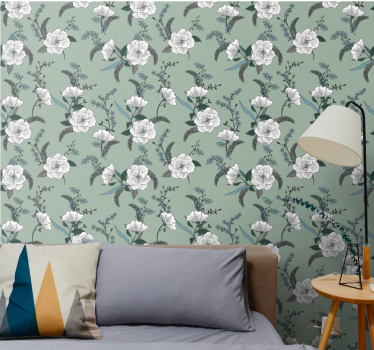 papel de parede flores Linda árvore de magnólia branca - TenStickers