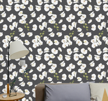 papel de parede florido Orquídeas brancas - TenStickers