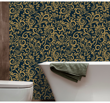 papel de parede florido Versace ouro preto - TenStickers