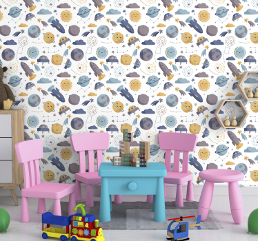 Papel de parede infantil do espaço sideral - TenStickers