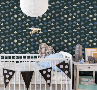 Papel de parede infantil Nuvens chuvosas - TenStickers