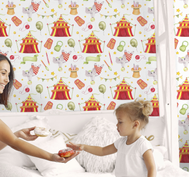 Papel de parede infantil de tendas de circo - TenStickers