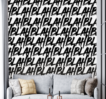 papel de parede juvenil Padrão de texto blá - TenStickers