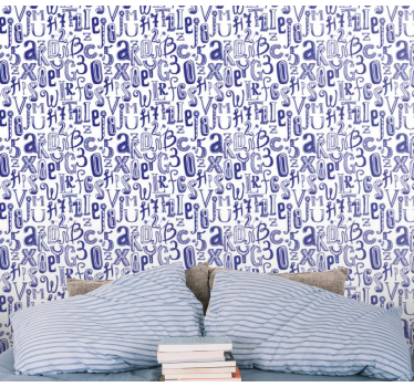 papel de parede letras Palavras e números - TenStickers