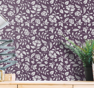 Papel de parede ornamental flores vintage - TenStickers