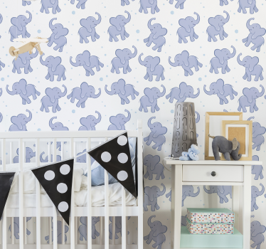 Papel de parede para crianças pequeno elefante e bolhas - TenStickers