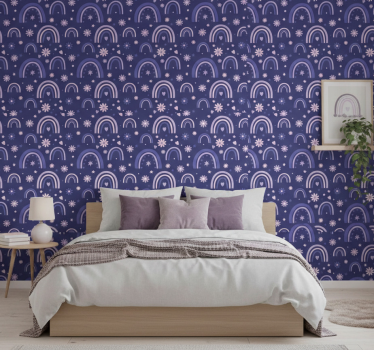 Papel de parede para quarto arcos-íris roxos - TenStickers