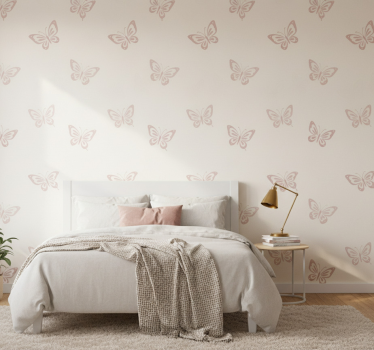 Papel de parede para quarto borboleta flutuante divertida - TenStickers