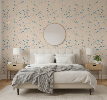 Papel de parede para quarto com componente geométrico abstrato - TenStickers