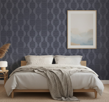 Papel de parede para quarto com design azul japandi - TenStickers