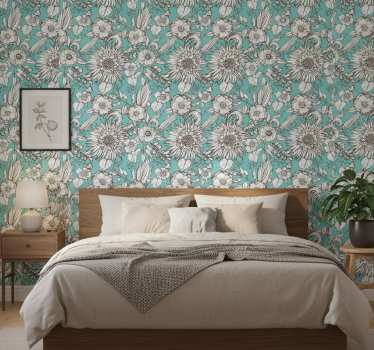 Papel de parede para quarto com estampa de girassol - TenStickers