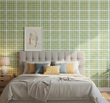 Papel de parede para quarto com estampa xadrez - TenStickers